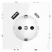 Розетка с заземлением и со шторкой и 2хUSB type A и C, без рамки Voltum S70 VLS040501