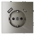 Розетка с заземлением и со шторкой и 2хUSB type A и C, без рамки Voltum S70 VLS040504