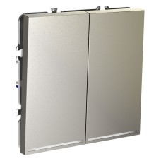 Выключатель проходной двухклавишный с подсветкой без рамки Voltum S70 VLS020404