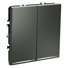 Выключатель проходной двухклавишный с подсветкой без рамки Voltum S70 VLS020406