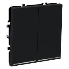 Выключатель проходной двухклавишный с подсветкой без рамки Voltum S70 VLS020407