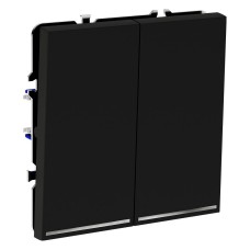 Выключатель проходной двухклавишный с подсветкой без рамки Voltum S70 VLS020408