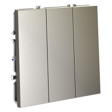Выключатель трехклавишный без рамки Voltum S70 VLS030104