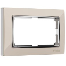 Рамка для двойной розетки Werkel Snabb слоновая кость/хром W0081903 4690389161094