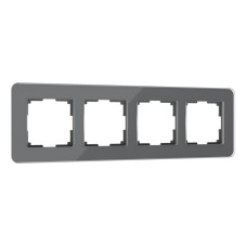 Рамка из стекла на 4 поста Werkel Elite графит 4690389180804 W0042440