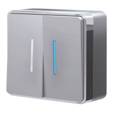 Выключатель двухклавишный с подсветкой Werkel Gallant серебряный W5020106 4690389167119