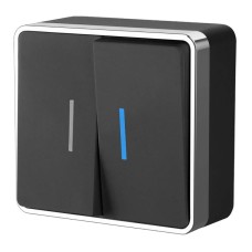 Выключатель двухклавишный Werkel Gallant (черный/хром) W5020135 4690389164224