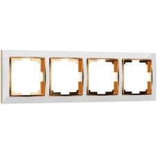 Рамка на 4 поста Werkel Snabb белый/золото W0041933 4690389160936