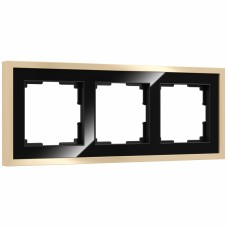 Рамка на 3 поста Werkel Baguette черный-латунь 4690389185809 W0032852 a060241