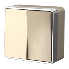 Выключатель двухклавишный Werkel Gallant шампань рифленый W5020010 4690389164149