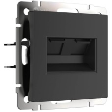 Розетка Werkel двойная Ethernet RJ-45 черный матовый W1182208 4690389157004