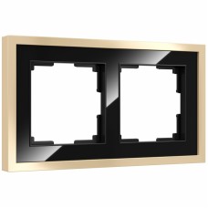 Рамка на 2 поста Werkel Baguette черный-латунь 4690389185786 W0022852 a060240