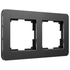 Рамка на 2 поста Werkel Platinum черный алюминий 4690389184451 W0022608