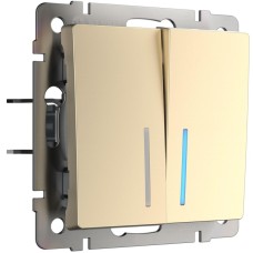 Выключатель двухклавишный с подсветкой Werkel шампань W1120111 4690389157097 a050859