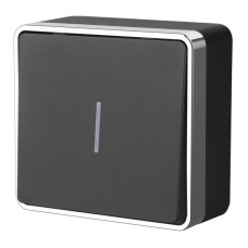 Выключатель одноклавишный с подсветкой Werkel Gallant черный/хром W5010135 4690389163845