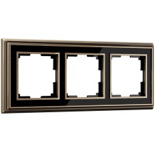 Рамка Werkel Palacio на 3 поста бронза/черный WL17-Frame-03 4690389103667