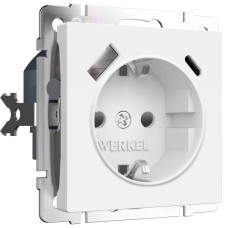 Розетка с/з со шторками и USB тип A+C Werkel W1171761 4690389213267 a069613