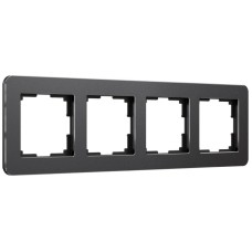 Рамка на 4 поста Werkel Platinum черный алюминий 4690389184512 W0042608