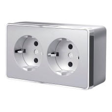 Розетка двойная с заземлением Werkel Gallant серебряный W5072106 4690389167188