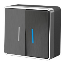 Выключатель двухклавишный с подсветкой Werkel Gallant графит рифленый W5020104 4690389164194