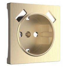Накладка для розетки с заземлением и 2хUSB Werkel шампань рифленый W1179510