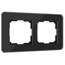 Рамка на 2 поста Werkel Elite (черный, стекло) W0022448