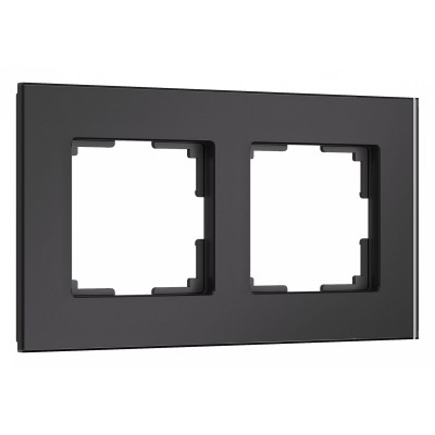 Рамка на 2 поста Werkel Senso (черный, стекло soft-touch) W0023108