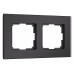 Рамка на 2 поста Werkel Senso (черный, стекло soft-touch) W0023108