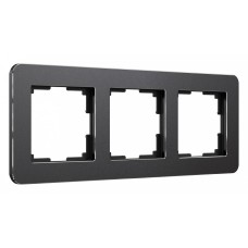 Рамка на 3 поста Werkel Platinum (черный алюминий) W0032608