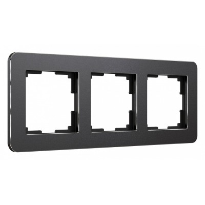 Рамка на 3 поста Werkel Platinum (черный алюминий) W0032608