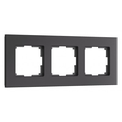 Рамка на 3 поста Werkel Senso (черный, стекло soft-touch) W0033108