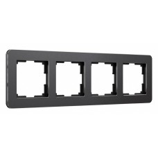 Рамка на 4 поста Werkel Platinum (черный алюминий) W0042608