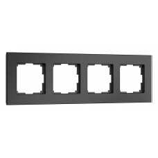 Рамка на 4 поста Werkel Senso (черный, стекло soft-touch) W0043108
