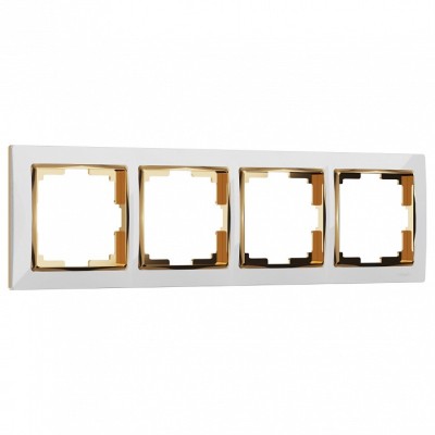 Рамка на 4 поста Werkel Snabb (белый/золото) W0041933