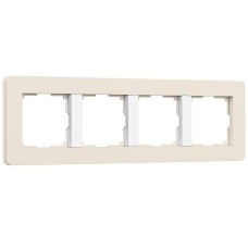 Рамка на 4 поста Werkel Split (айвори/белый, soft-touch) W0043066