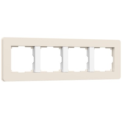 Рамка на 4 поста Werkel Split (айвори/белый, soft-touch) W0043066