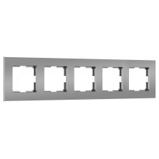 Рамка на 5 постов Werkel Slab серебро софт W0052965