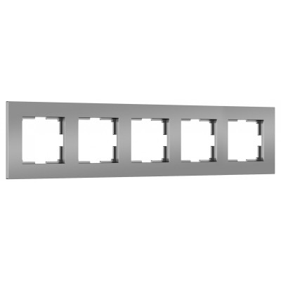 Рамка на 5 постов Werkel Slab серебро софт W0052965