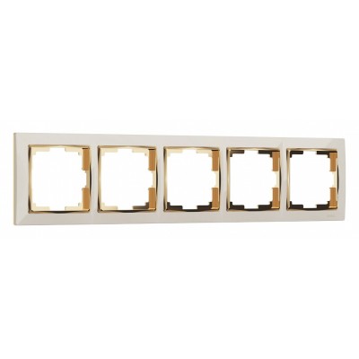 Рамка на 5 постов Werkel Snabb (слоновая кость/золото) W0051932