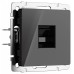 Розетка Ethernet RJ-45 без рамки Werkel черный акрил W1181048