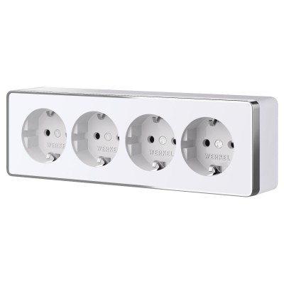 Розетка четверная с заземлением и со шторками Werkel Gallant W5072210