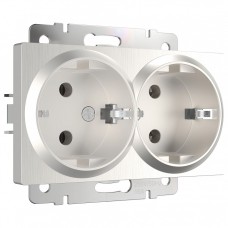 Розетка двойная с заземлением, без рамки Werkel перламутровый рифленый W1172013