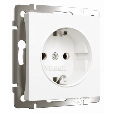 Розетка с заземлением, без рамки Werkel белый матовый W1171061