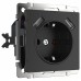 Розетка с заземлением и со шторками и 2хUSB, без рамки Werkel черный матовый W1171508