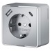Розетка с заземлением и со шторками и USB Werkel Gallant (серебряный) W5071706