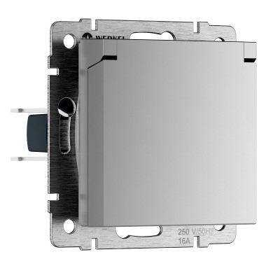 Розетка с заземлением и со шторкой, без рамки с крышкой Werkel  W1171206