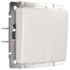 Розетка влагозащищенная с заземлением и со шторками, без рамки Werkel перламутровый рифленый W1171213