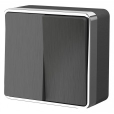 Выключатель двухклавишный Werkel Gallant (графит рифленый) W5020004