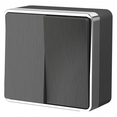Выключатель двухклавишный Werkel Gallant (графит рифленый) W5020004