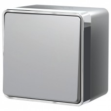 Выключатель одноклавишный влагозащищенный Werkel Gallant (серебряный) W5010206